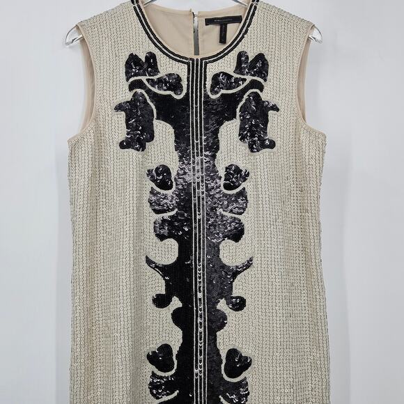 BCBG Maxazaria Geri Sequin Dress Black and White Size‎ Medium - Picture 2 of 10